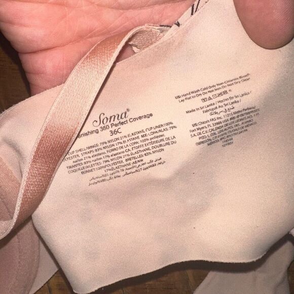 Soma Vanishing 360 Perfect Coverage 36C pink flower bra - Picture 3 of 3